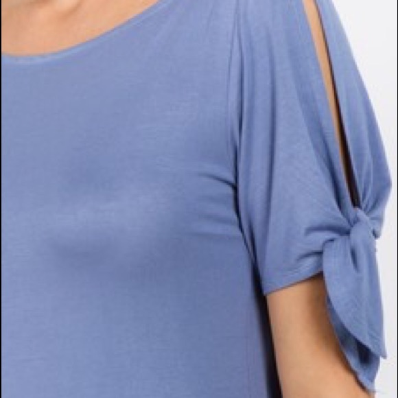 Lady's Knot Tie Sleeve Shift Dress Lavendar - Picture 5 of 5